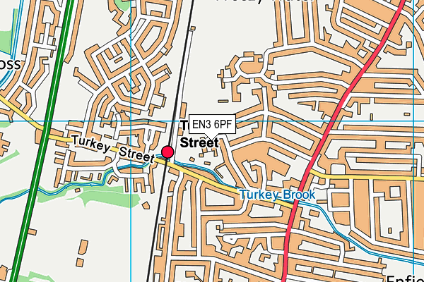 EN3 6PF map - OS VectorMap District (Ordnance Survey)