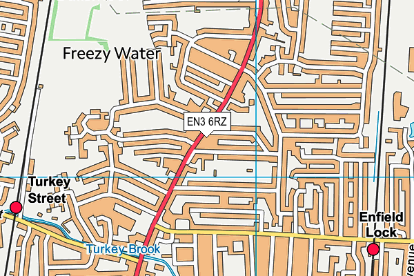 EN3 6RZ map - OS VectorMap District (Ordnance Survey)
