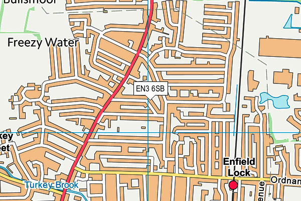 EN3 6SB map - OS VectorMap District (Ordnance Survey)