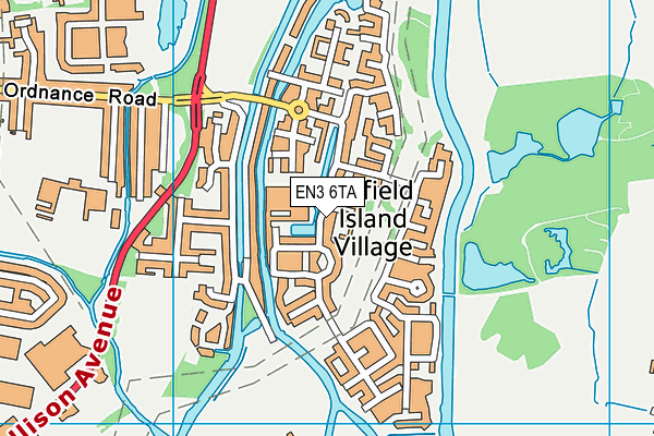 EN3 6TA map - OS VectorMap District (Ordnance Survey)