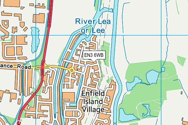 EN3 6WB map - OS VectorMap District (Ordnance Survey)