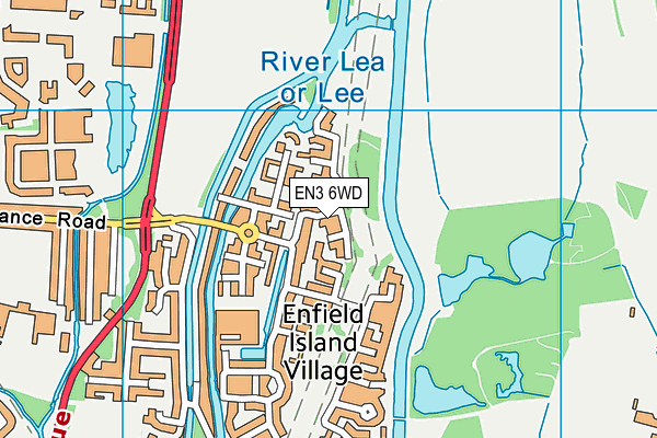 EN3 6WD map - OS VectorMap District (Ordnance Survey)