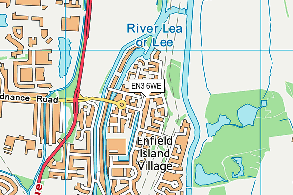 EN3 6WE map - OS VectorMap District (Ordnance Survey)