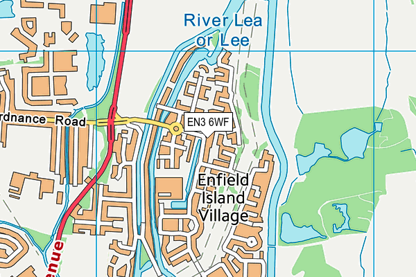 EN3 6WF map - OS VectorMap District (Ordnance Survey)