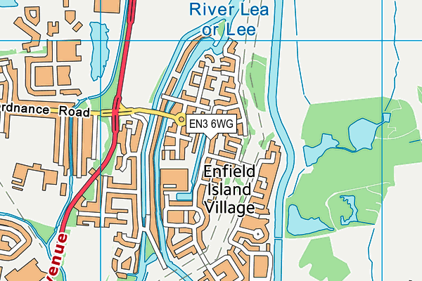 EN3 6WG map - OS VectorMap District (Ordnance Survey)