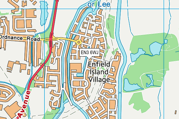 EN3 6WJ map - OS VectorMap District (Ordnance Survey)
