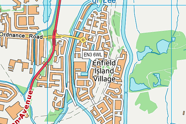 EN3 6WL map - OS VectorMap District (Ordnance Survey)