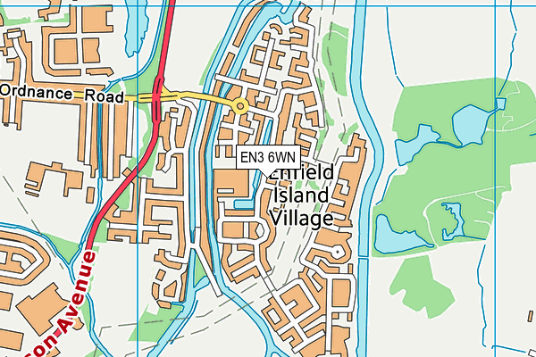 EN3 6WN map - OS VectorMap District (Ordnance Survey)