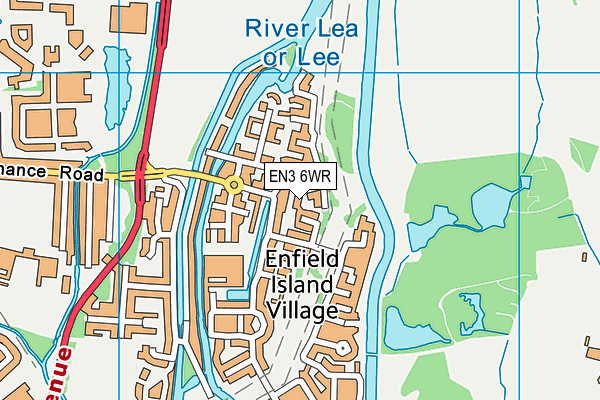 EN3 6WR map - OS VectorMap District (Ordnance Survey)