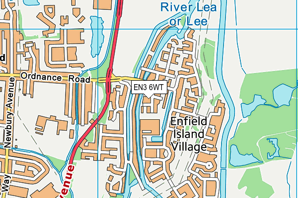 EN3 6WT map - OS VectorMap District (Ordnance Survey)