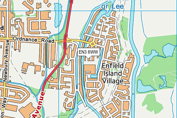EN3 6WW map - OS VectorMap District (Ordnance Survey)