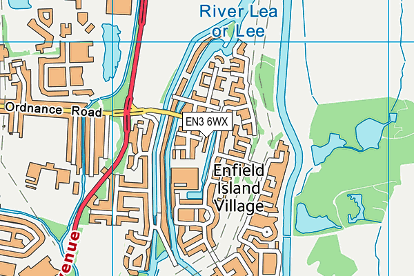 EN3 6WX map - OS VectorMap District (Ordnance Survey)