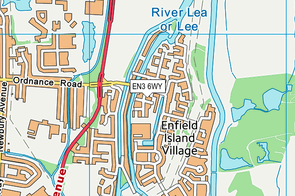 EN3 6WY map - OS VectorMap District (Ordnance Survey)