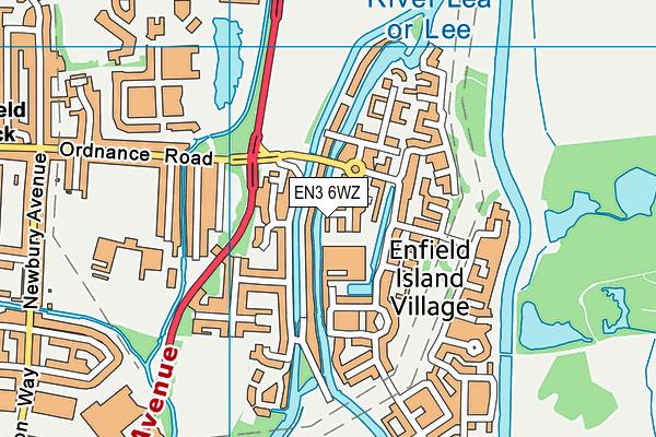 EN3 6WZ map - OS VectorMap District (Ordnance Survey)