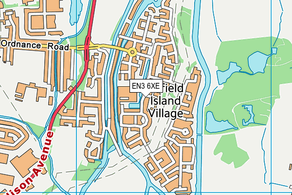 EN3 6XE map - OS VectorMap District (Ordnance Survey)