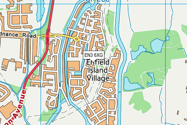 EN3 6XG map - OS VectorMap District (Ordnance Survey)