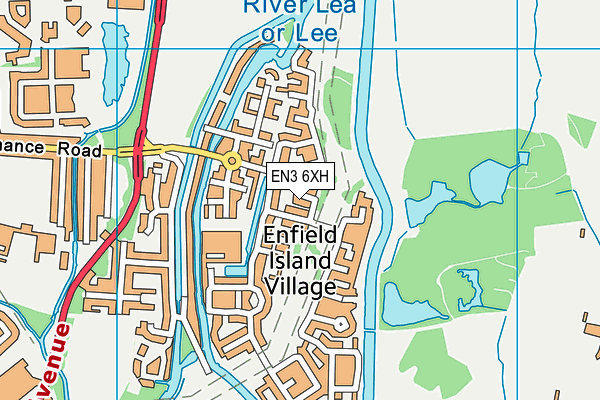 EN3 6XH map - OS VectorMap District (Ordnance Survey)