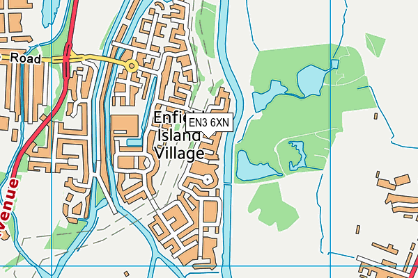 EN3 6XN map - OS VectorMap District (Ordnance Survey)
