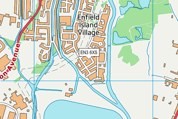 EN3 6XS map - OS VectorMap District (Ordnance Survey)