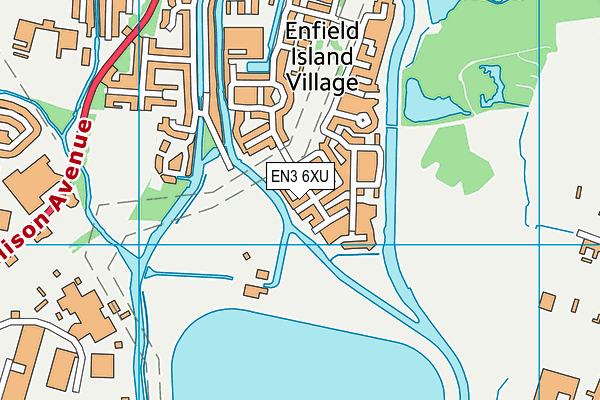 EN3 6XU map - OS VectorMap District (Ordnance Survey)