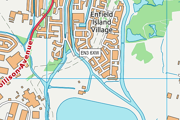 EN3 6XW map - OS VectorMap District (Ordnance Survey)