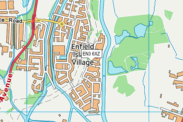 EN3 6XZ map - OS VectorMap District (Ordnance Survey)