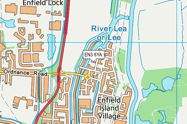 EN3 6YA map - OS VectorMap District (Ordnance Survey)
