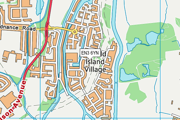 EN3 6YN map - OS VectorMap District (Ordnance Survey)