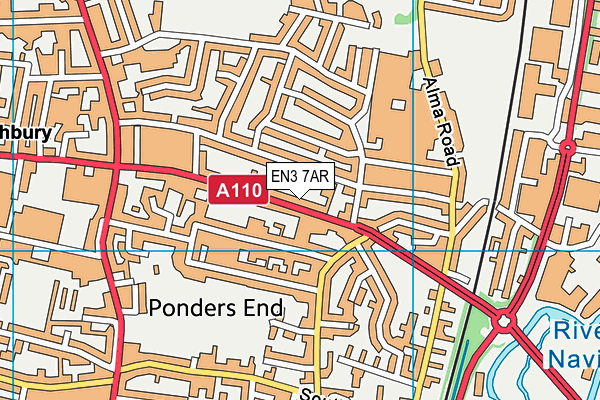 EN3 7AR map - OS VectorMap District (Ordnance Survey)