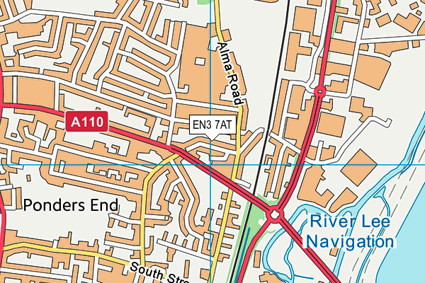 EN3 7AT map - OS VectorMap District (Ordnance Survey)