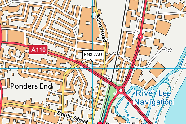 EN3 7AU map - OS VectorMap District (Ordnance Survey)