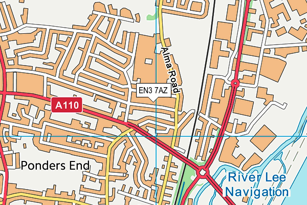 EN3 7AZ map - OS VectorMap District (Ordnance Survey)