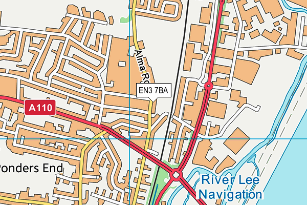 EN3 7BA map - OS VectorMap District (Ordnance Survey)