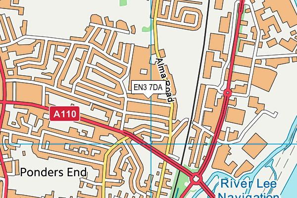 EN3 7DA map - OS VectorMap District (Ordnance Survey)
