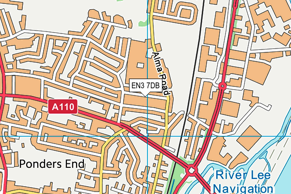 EN3 7DB map - OS VectorMap District (Ordnance Survey)