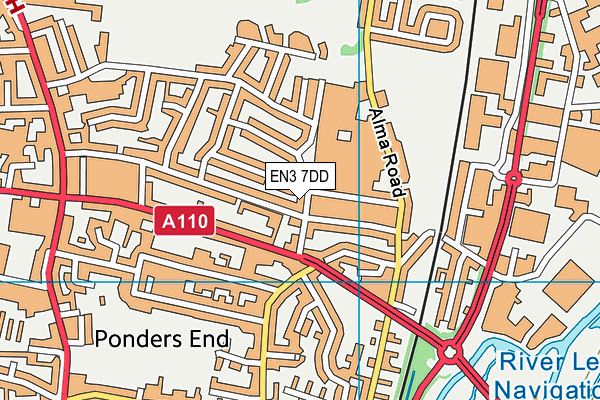 EN3 7DD map - OS VectorMap District (Ordnance Survey)