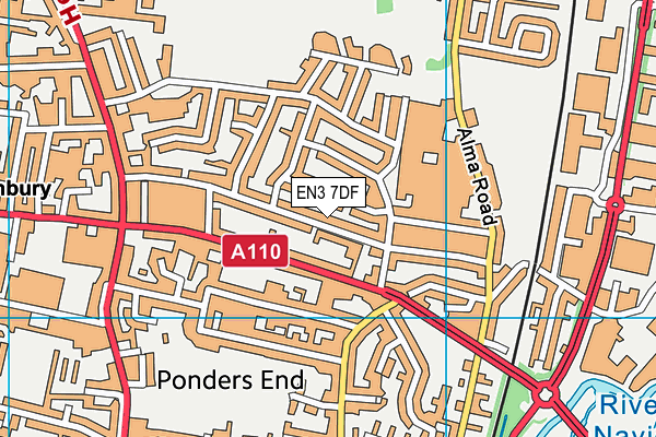 EN3 7DF map - OS VectorMap District (Ordnance Survey)