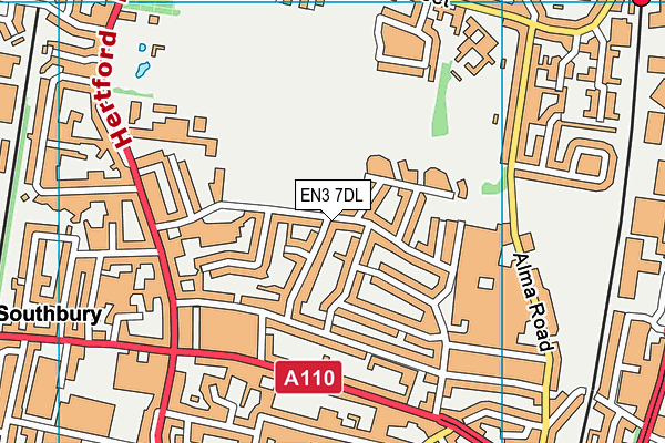 EN3 7DL map - OS VectorMap District (Ordnance Survey)