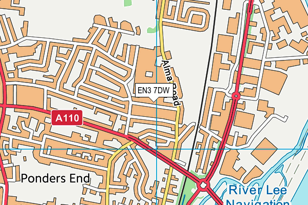EN3 7DW map - OS VectorMap District (Ordnance Survey)