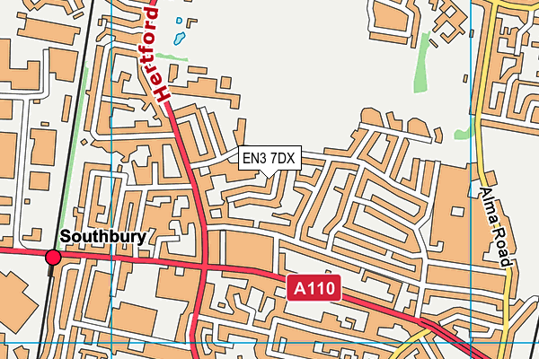 EN3 7DX map - OS VectorMap District (Ordnance Survey)