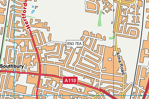 EN3 7EA map - OS VectorMap District (Ordnance Survey)