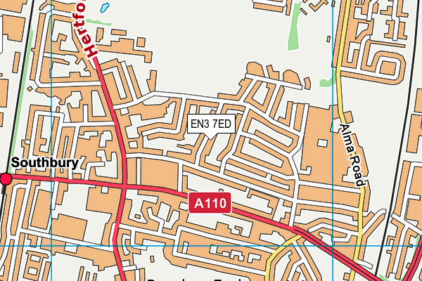 EN3 7ED map - OS VectorMap District (Ordnance Survey)