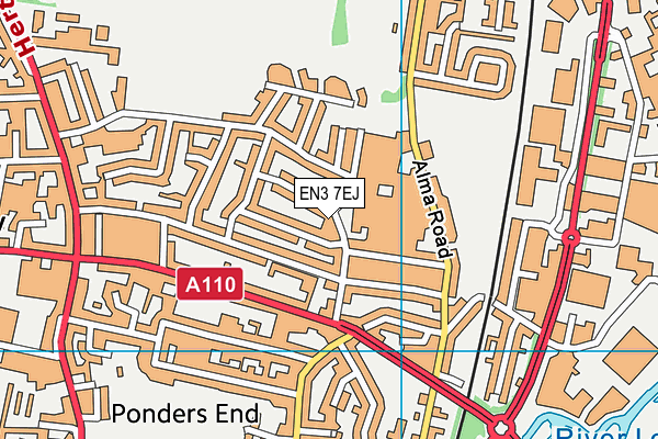 EN3 7EJ map - OS VectorMap District (Ordnance Survey)