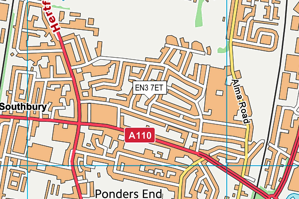 EN3 7ET map - OS VectorMap District (Ordnance Survey)
