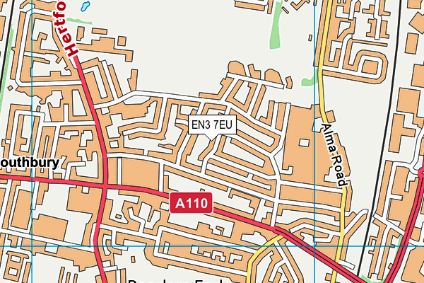 EN3 7EU map - OS VectorMap District (Ordnance Survey)