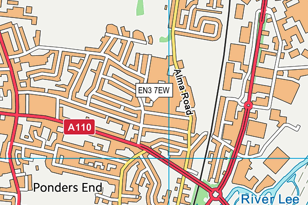 EN3 7EW map - OS VectorMap District (Ordnance Survey)