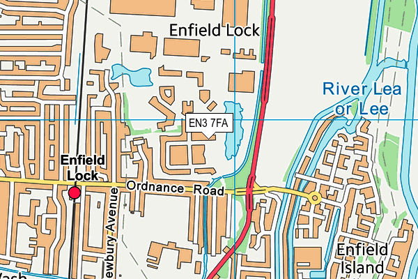 EN3 7FA map - OS VectorMap District (Ordnance Survey)