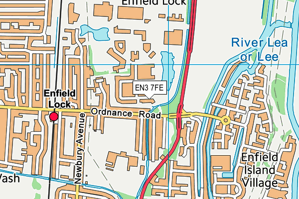 EN3 7FE map - OS VectorMap District (Ordnance Survey)