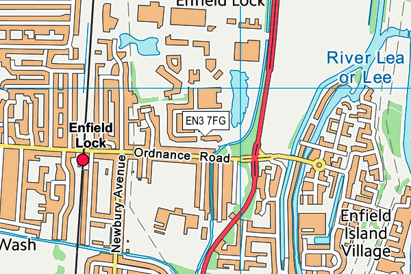 EN3 7FG map - OS VectorMap District (Ordnance Survey)