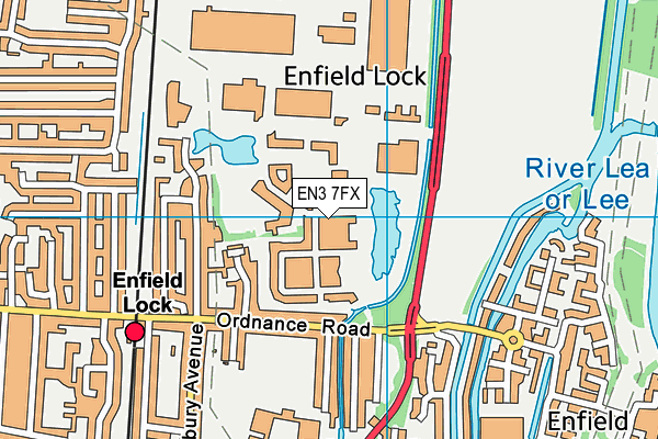 EN3 7FX map - OS VectorMap District (Ordnance Survey)